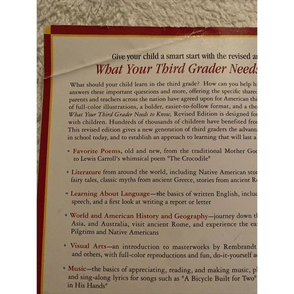 What Your Third Grader Needs to Know Paperback 2001 Revised Edition Education - Picture 5 of 8
